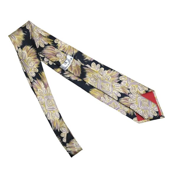 Oscar De La Renta 100% Silk Geometric Floral Printed Multicolor Men's Suit Tie - Picture 2 of 4